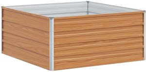 Palenisko ogrodowe vidaXL Podniesiona rabata ogrodowa Jasny Brąz 100 x 100 x 45 cm 7
