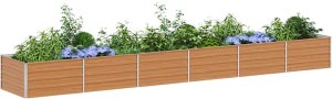 Palenisko ogrodowe vidaXL Podniesiona rabata ogrodowa Jasny Brąz 480 x 80 x 45 cm 3