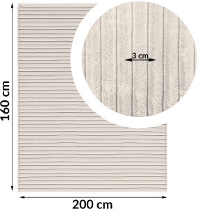 Koc 160x200 ecru Lena przytulny miękki tłoczony do sypialni narzuta 6