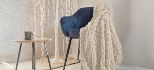 Koc 200x220 beż Aries tłoczony przytulny miękki narzuta do sypialni 4