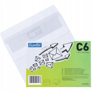 Bantex Koperta C6 Biała 114x162mm 25 szt. 10