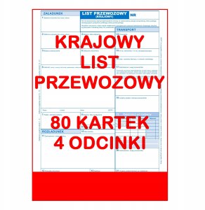 Krajowy List Przewozowy 80 kartek - 4 odcinki - 20 kompletów 3