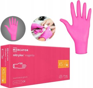 Mercator Medical Rękawice Nitrylowe 100 szt. 6-XS Nitrylex Magenta 11