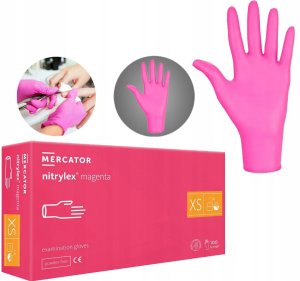 Mercator Medical Rękawice Nitrylowe 100 szt. 6-XS Nitrylex Magenta 12