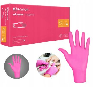 Mercator Medical Rękawice Nitrylowe 100 szt. 6-XS Nitrylex Magenta 15