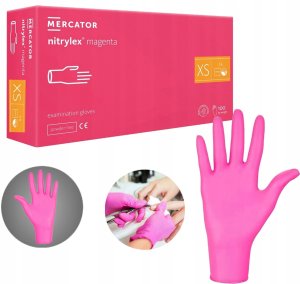 Mercator Medical Rękawice Nitrylowe 100 szt. 6-XS Nitrylex Magenta 5