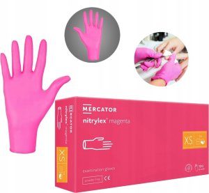 Mercator Medical Rękawice Nitrylowe 100 szt. 6-XS Nitrylex Magenta 10
