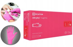 Mercator Medical Rękawice Nitrylowe 100 szt. 9-L Nitrylex Magenta 11