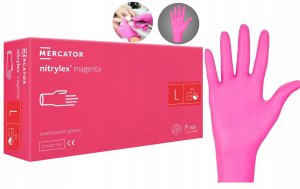 Mercator Medical Rękawice Nitrylowe 100 szt. 9-L Nitrylex Magenta 16