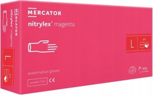 Mercator Medical Rękawice Nitrylowe 100 szt. 9-L Nitrylex Magenta 6