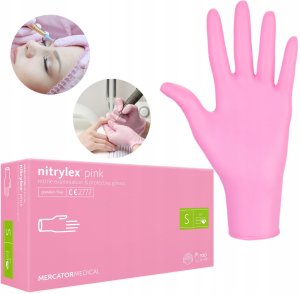 Mercator Medical Rękawice Nitrylowe 100 szt. 7-S Nitrylex Pink 15