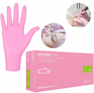 Mercator Medical Rękawice Nitrylowe 100 szt. 7-S Nitrylex Pink 7