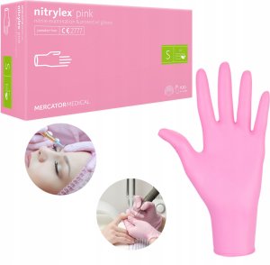 Mercator Medical Rękawice Nitrylowe 100 szt. 7-S Nitrylex Pink 9