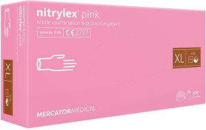 Mercator Medical Rękawice Nitrylowe 100 szt. 10-XL Nitrylex Pink 11