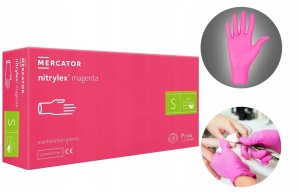 Mercator Medical Rękawice Nitrylowe 100 szt. 7-S Nitrylex Magenta 5