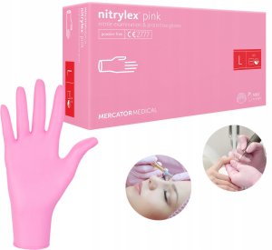 Mercator Medical Rękawice Nitrylowe 100 szt. 9-L Nitrylex Pink 4