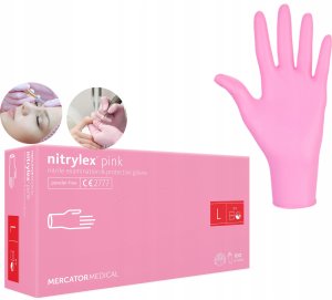 Mercator Medical Rękawice Nitrylowe 100 szt. 9-L Nitrylex Pink 8