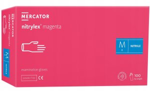 Mercator Medical Rękawice Nitrylowe 100 szt. 8-M Nitrylex Magenta 11