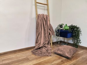 kontrast Koc 200x220 ciemny beżowy Fuero przytulny ciepły elegancki narzuta stylowy 4