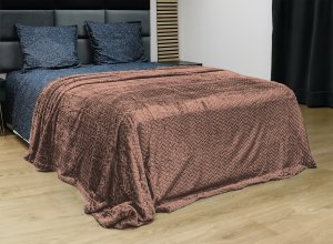 kontrast Koc 200x220 ciemny beżowy Fuero przytulny ciepły elegancki narzuta stylowy 5