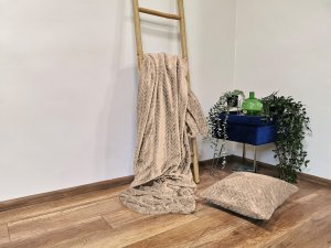 Koc 200x220 jasny beż Fuero przytulny ciepły elegancki narzuta stylowy 4
