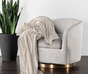 Koc dwustronny 200x220 beż Tago miękki ciepły na prezent do sypialni 3