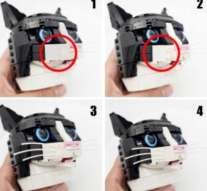 OEM Kocie Wąsy do LEGO ideas 21349 - Idealne uzupełnienie dla twojego kota - Białe 2