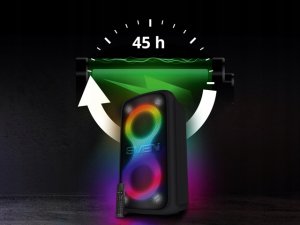 Głośnik Sven Głośnik PS-1000, czarny (180W, TWS, Bluetooth, FM, USB, wyświetlacz LED, 8000mA*h) 12