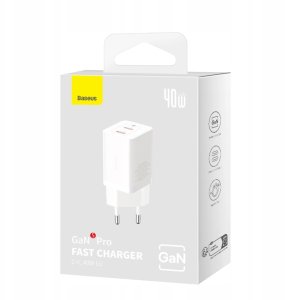 Ładowarka Baseus Ładowarka sieciowa GaN5 Pro 40W 2xUSB-C - biała 9