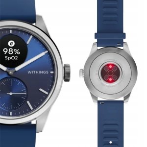 Smartwatch WITHINGS SAS Scanwatch 2 - zegarek z funkcją EKG, pomiarem pulsu i SPO2 oraz mierzeniem aktywności fizycznej i snu (42mm, blue) 2