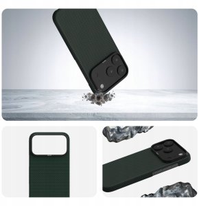 Yaxo Etui na telefon Aramid Fiber Ultra Slim Case MagSafe iPhone 17 Pro Max Tropic Green 5