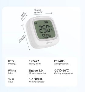 Sonoff Czujnik Temperatury i Wilgotności ZigBee LCD SNZB-02WD 14