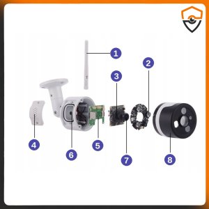 Bezprzewodowa Zewnętrzna Kamera WiFi 5Mpx 160 SD 10