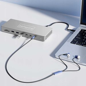 Stacja Dokująca Hub USB-C 16w1 2x HDMI 4K 60Hz Display Port 1.4 USB SD Jack 4