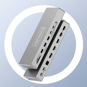 Stacja Dokująca Hub USB-C 16w1 2x HDMI 4K 60Hz Display Port 1.4 USB SD Jack 6