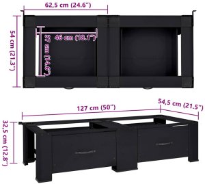 Pralka vidaXL Podstawka na Pralkę 2 pcs Czarny 64 x 55 x 32.5 cm Stal 10