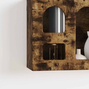 vidaXL Wisząca szafka z półką z wędzonego dębu 60 x 20 x 40 cm 5