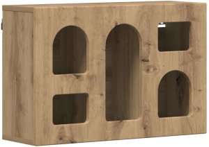 vidaXL Wisząca szafka z dębową półką rzemieślniczą 60 x 20 x 40 cm 2