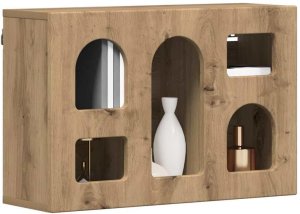 vidaXL Wisząca szafka z dębową półką rzemieślniczą 60 x 20 x 40 cm 3