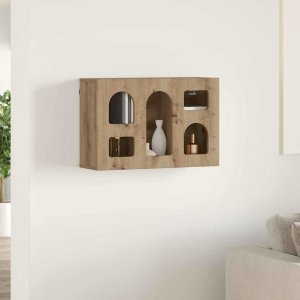 vidaXL Wisząca szafka z dębową półką rzemieślniczą 60 x 20 x 40 cm 4