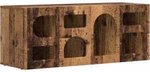 vidaXL Szafka pod telewizor Stare drewno 100 x 35 x 40 cm 2