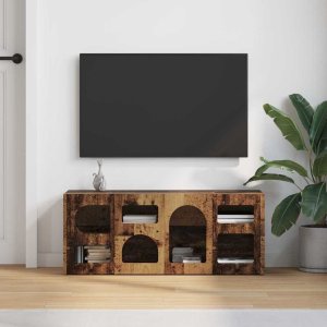 vidaXL Szafka pod telewizor Stare drewno 100 x 35 x 40 cm 4