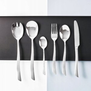 WMF 50 SZT. Sztućce nierdzewne 12 OSÓB WAVE Zestaw sałatkowy 3