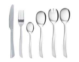 WMF 50 SZT. Sztućce nierdzewne 12 OSÓB WAVE Zestaw sałatkowy 5