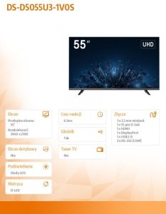 Monitor Hikvision DS-D5055U3-1V0S (317500051) 2