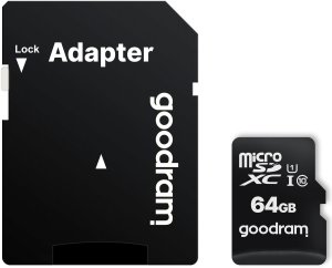 GOODRAM Karta Pamięci MicroSD 64GB CL10 UHS I + Adapter 8
