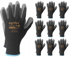Rękawice robocze / Czarne / Rozmiar: 10 - XL / OX-LATEKS_BS10 - 10 szt. 2