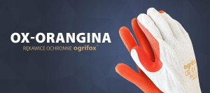 Rękawice Brukarskie / biało-pomarańczowe / Rozmiar: 10 - XL / OX-ORANGINA - 10 szt. 16