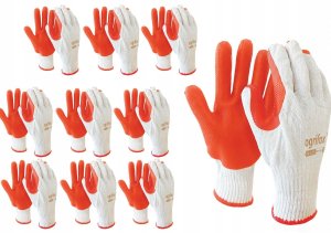 Rękawice Brukarskie / biało-pomarańczowe / Rozmiar: 10 - XL / OX-ORANGINA - 10 szt. 5