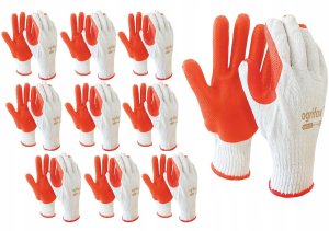Rękawice Brukarskie / biało-pomarańczowe / Rozmiar: 10 - XL / OX-ORANGINA - 10 szt. 9